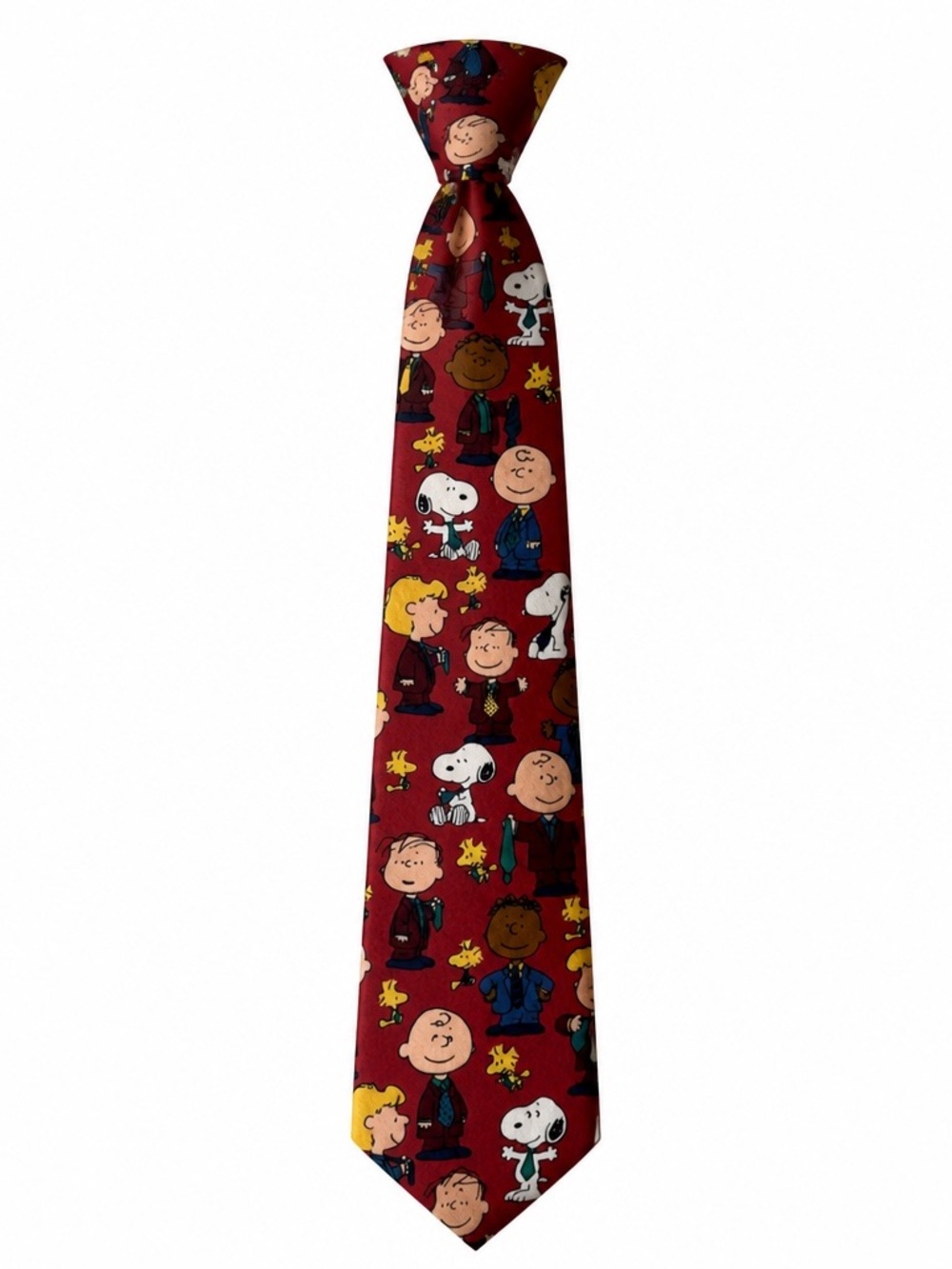 Peanuts Maroon Tie with Snoopy & Friends Character Pattern